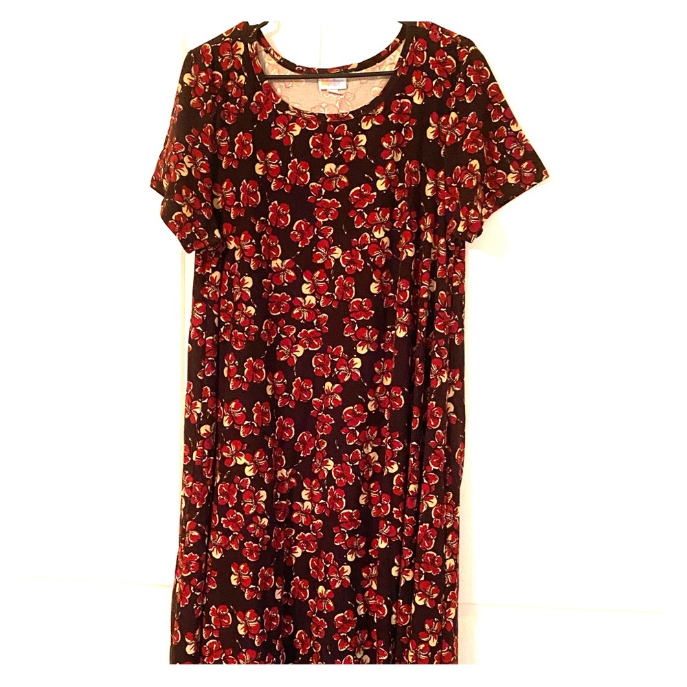 LuLaRoe Carly Floral Print Waterfall Dress